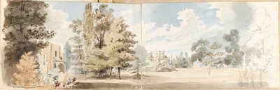 La casa e i giardini a Merton da sud-est da Thomas Baxter