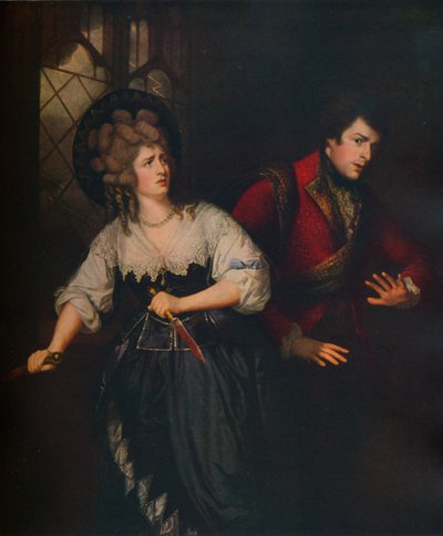 Mrs. Siddons e J. P. Kemble nella scena del pugnale da Macbeth, 1786 da Thomas Beach
