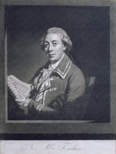 Ritratto di Giusto Ferdinando Tenducci (c.1735-90), castrato italiano, inciso da William Dickinson (1746-1823), 1782 da Thomas Beach
