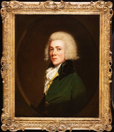 Ritratto di Reginald Pearch, mezzo busto, in una giacca verde e cravatta bianca, 1788 da Thomas Beach