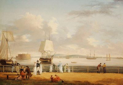 La batteria e il porto, New York, c.1811-1812 da Thomas Birch