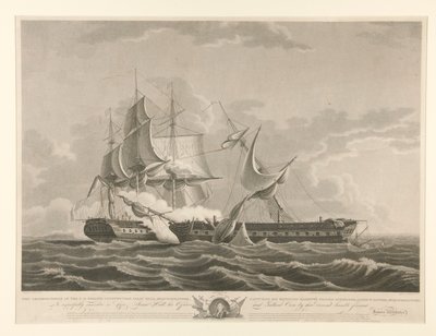 Questa rappresentazione della fregata U.S. Constitution che cattura da Thomas Birch