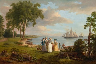 Veduta del Delaware vicino a Filadelfia da Thomas Birch
