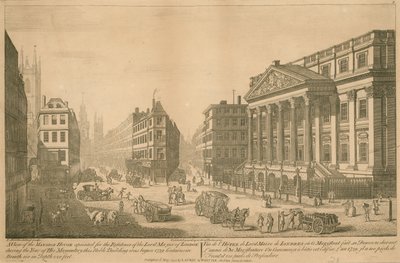 Veduta della Mansion House, residenza del Lord Mayor di Londra da Thomas Bowles