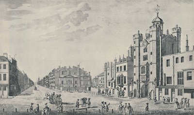 Fuori dal Palazzo di St. James, Pall Mall, 1740-1760, 1920 da Thomas Bowles