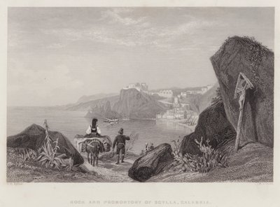Roccia e Promontorio di Scilla, Calabria, Italia (incisione) da Thomas Brabazon Aylmer