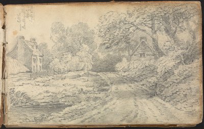 Album di studi di paesaggi e figure: una strada vicino a Berkhampstead, Hertfordshire. 8 settembre 1811 da Thomas Bradshaw