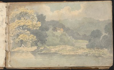 Album di studi di paesaggi e figure: Scena di paesaggio vicino a St. Albans da Thomas Bradshaw