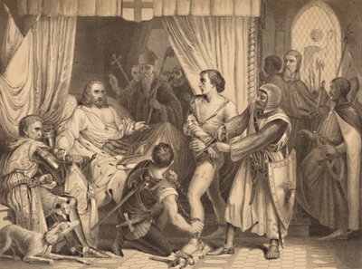 Riccardo Cuor di Leone perdona Bertrand de Gurdun, 1886 da Thomas Brown