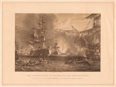 Il bombardamento di Algeri da parte di Lord Exmouth nel 1816, 1878 da Thomas Brown