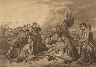 La morte del generale Wolfe sulle alture di Abraham, Quebec, 13 settembre 1759 da Thomas Brown