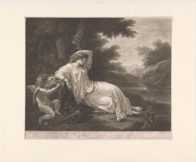 Cupido lega la dormiente Aglaia a un albero da Thomas Burke