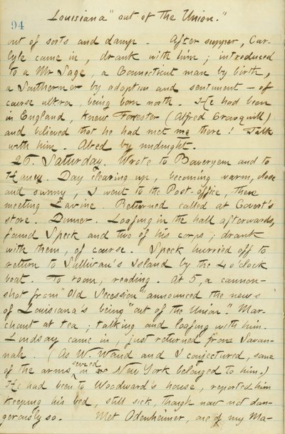 Diari di Thomas Butler Gunn - Volume 15, pagina 104, 25 gennaio 1861 da Thomas Butler Gunn