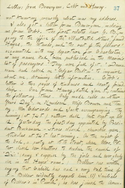 Diari di Thomas Butler Gunn - Volume 15, pagina 44, 6 gennaio 1861 da Thomas Butler Gunn