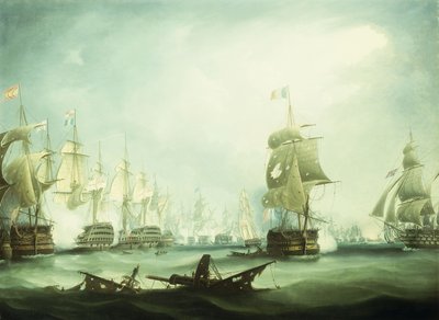 La battaglia di Trafalgar, 1805 da Thomas Buttersworth