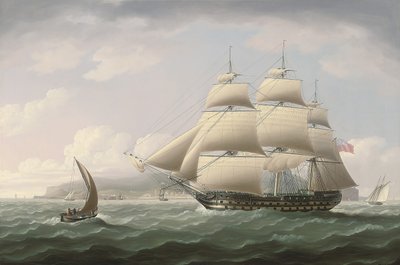 La nave Dunira della Honourable East India Company che passa davanti alla baia di Funchal, sull