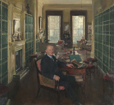 Sir Robert Witt nella sua biblioteca a 32 Portman Square da Thomas Cantrell Dugdale