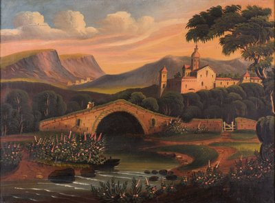 Scena Italiana con Ponte, 1840-1860 da Thomas Chambers