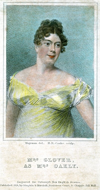 Mrs Clover, come Mrs Oakly, 1818 da Thomas Charles Wageman
