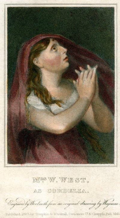La signora W West come Cordelia, 1820 da Thomas Charles Wageman
