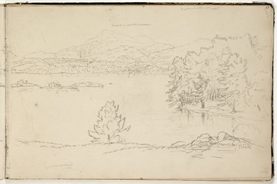 Hoosick o Saddle Mountain e lago vicino a Pittsfield, c.1832 da Thomas Cole