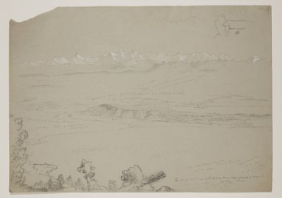 Lago Yverdon o Neuchatel dalla collina Chaumont, Svizzera, 1841 da Thomas Cole