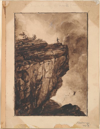 Il Diavolo che Getta il Monaco dal Precipizio da Thomas Cole