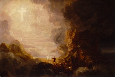 Il pellegrino della croce alla fine del suo viaggio studio per la serie, La croce e il mondo da Thomas Cole