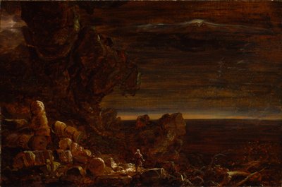 Il pellegrino del mondo alla fine del suo viaggio (studio per la serie La croce e il mondo) da Thomas Cole