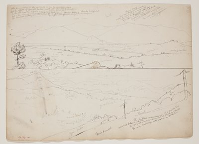Vista verso le montagne di Ossipee; Vista con montagne lontane da Thomas Cole