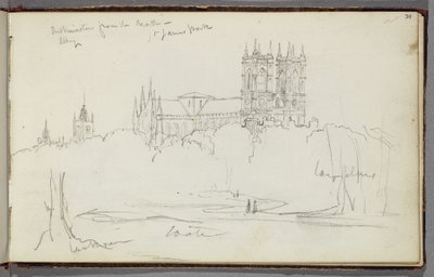 Abbazia di Westminster dal nord, St. James Park, c.1830 da Thomas Cole