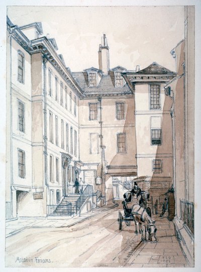 Austin Friars Street, Città di Londra, 1851 da Thomas Colman Dibdin