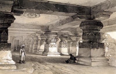 Interno di Lanka, Ellora, India, 1845 da Thomas Colman Dibdin
