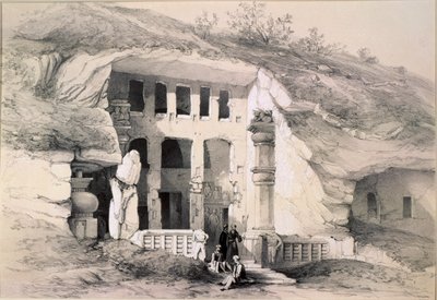 Kannari, Esterno della Grande Grotta Chaitya, 1845 da Thomas Colman Dibdin