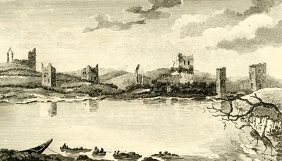 Vista delle rovine di Clomines, Co. Wexford, 1791 da Thomas Cook
