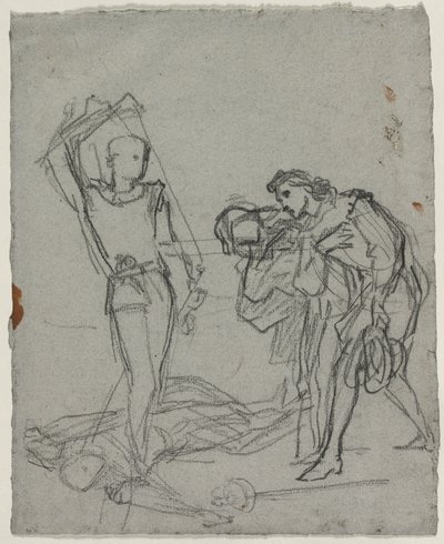 Duello dopo il ballo in maschera (recto), c. 1857 da Thomas Couture