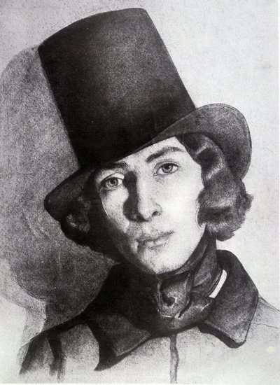 Ritratto di Maurice Sand (1823-1889), figlio di George Sand, 21 anni - Disegno non datato di Thomas Couture - questo disegno è stato a lungo considerato quello di sua madre George Sand da Thomas Couture