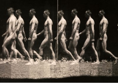 Uomo che cammina, fotografia stroboscopica da Thomas Cowperthwait Eakins