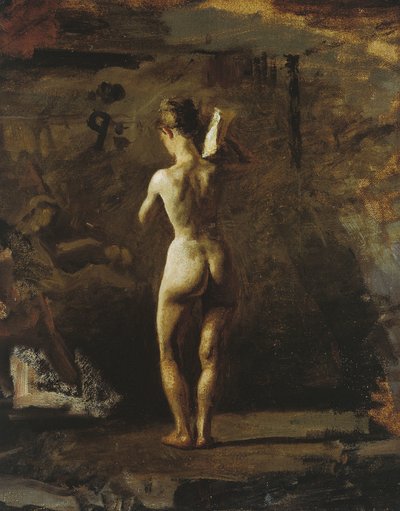 Studio per "William Rush scolpisce la sua figura allegorica del fiume Schuylkill" da Thomas Cowperthwait Eakins