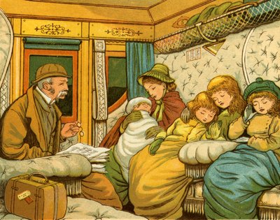 Viaggio in treno negli anni 1880 da Parigi a Calais di notte da Thomas Crane