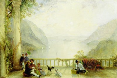 Figure su un Balcone, probabilmente a Westpoint, c.1840-45 da Thomas Creswick