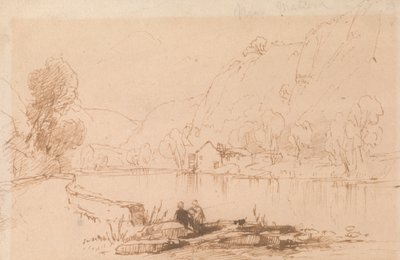 Pescatore vicino a un fiume da Thomas Creswick