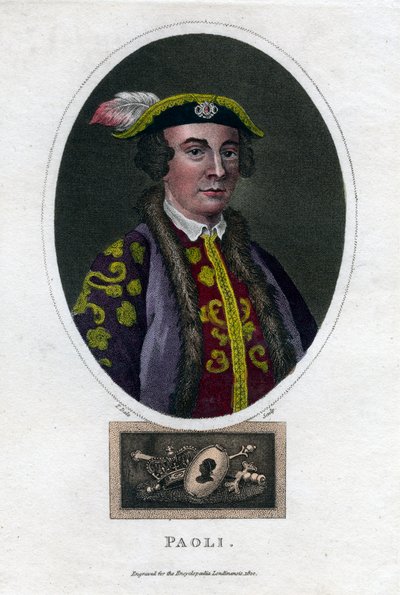 Pasquale Paoli, generale e patriota corso del XVIII secolo, 1820 da Thomas Dale