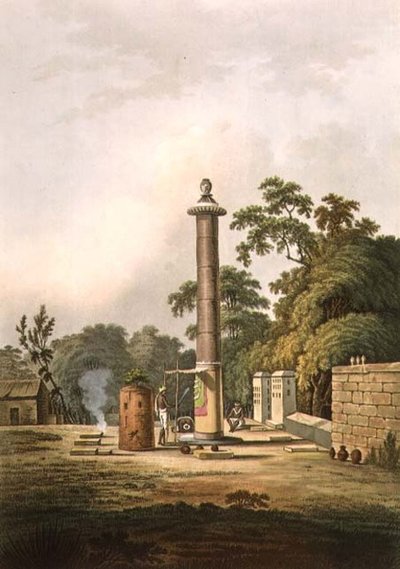 Luogo di culto indù, inciso da Joseph Constantine Stadler, pubblicato da Edward Orme c.1803 da Thomas Daniell