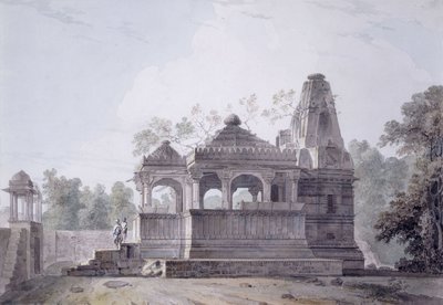 Tempio indù nel forte di Rohtas, Bihar da Thomas Daniell