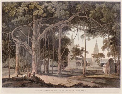 Templi indù ad Agouree sul fiume Soane da Thomas Daniell