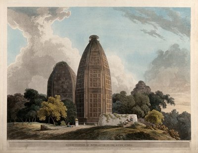 Templi indù a Bindrabund, sul fiume Jumna da Thomas Daniell