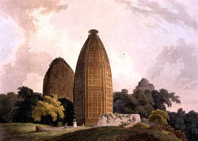 Templi indù a Bindrapund, sul fiume Jumna, da 
