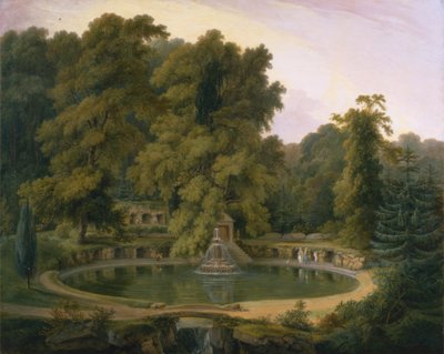 Tempio, fontana e grotta nel parco di Sezincote da Thomas Daniell