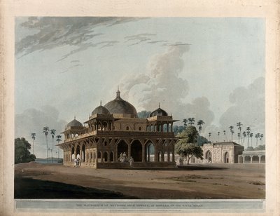 Il mausoleo di Mucdoom Shah Dowlut, a Moneah da Thomas Daniell